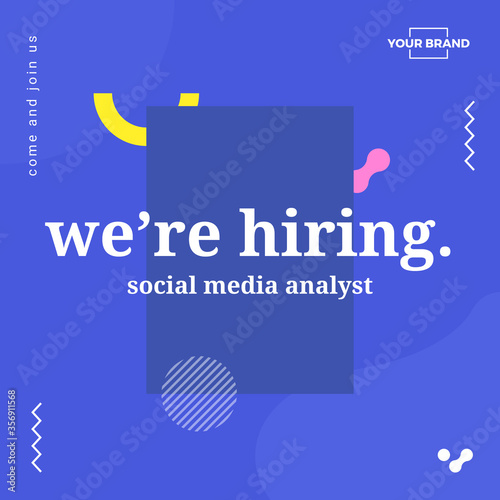hiring social media banner memphis style