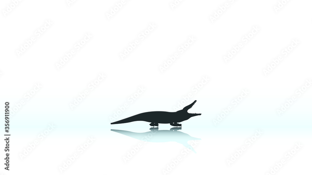 White Simple Background With Crocodile Silhouette Winter Vector White Simple Background With Crocodile Silhouette Winter Vector