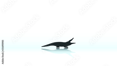 White Simple Background With Crocodile Silhouette Winter Vector