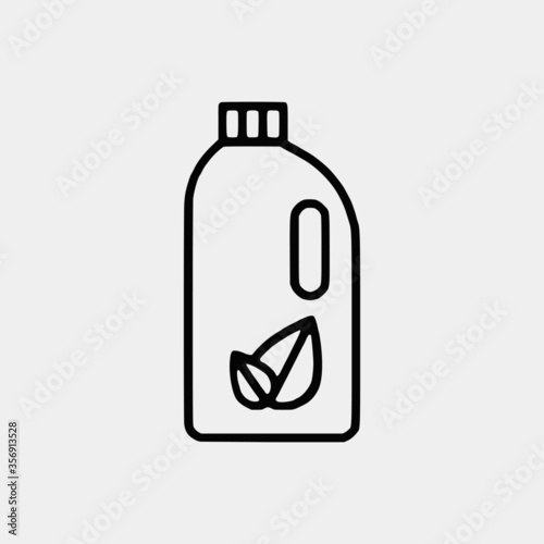 Cleaning outline vector icon set and chemical Cans and Equipment of Cleaning Machine