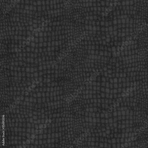 Black Crocodile Skin Textured Wallpaper