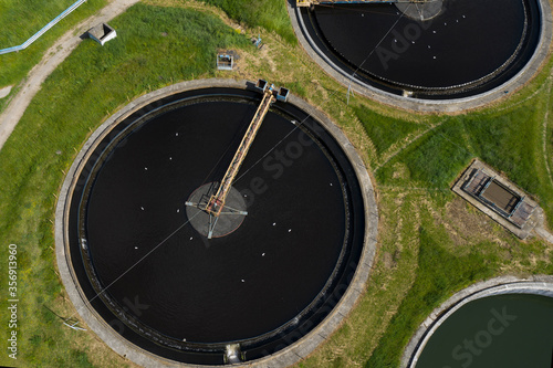 Sewer treatment facilities. Eastern Europe. Aerial Photography