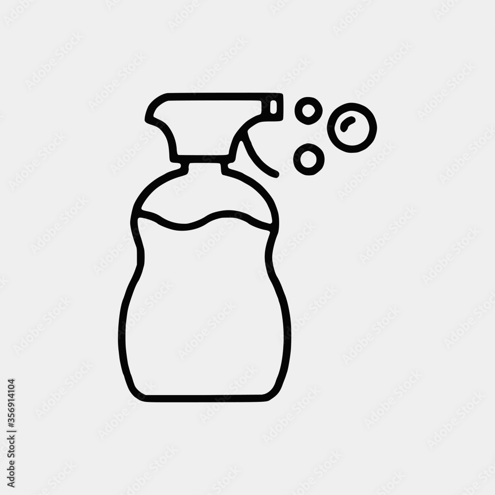 Cleaning outline vector icon set and chemical Cans and Equipment of Cleaning Machine Cleaning outline vector icon set and chemical Cans and Equipment of Cleaning Machine