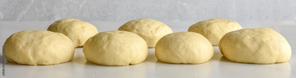 A step-by-step cooking processs rolls, buns
