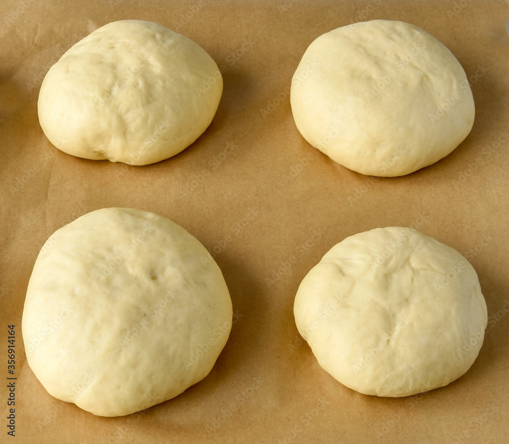 A step-by-step cooking processs rolls, buns