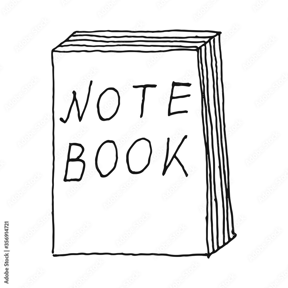 Cute hand drawn notebook in doodle style isolated on white background. Positive doodle icon, home element.Coloring page. With lettering notebook.
Cute hand drawn notebook in doodle style isolated on white background. Positive doodle icon, home element.Coloring page. With lettering notebook.