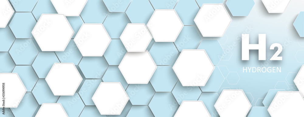 White Hexagon Structure H2 Hydrogen Header White Hexagon Structure H2 Hydrogen Header