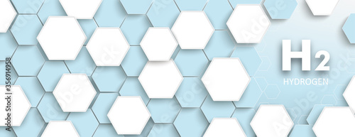White Hexagon Structure H2 Hydrogen Header