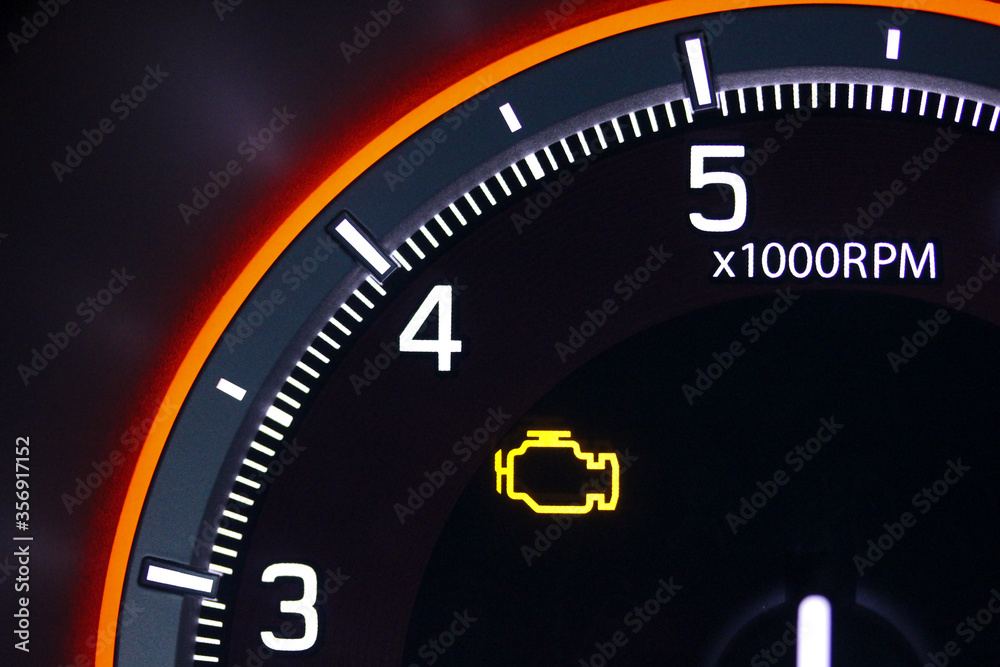 Check engine light inside tachometer