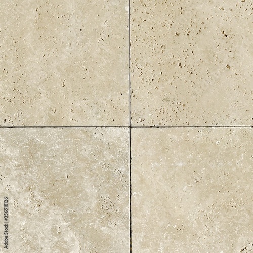 Natural stone travertine tumbled paving tile for pathways courtyard, seamless