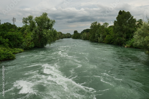 Adda river in Rezzo, Lombardy, Italy