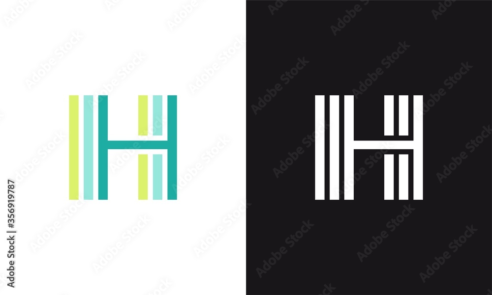 letter H vector line concept design minimalist logo