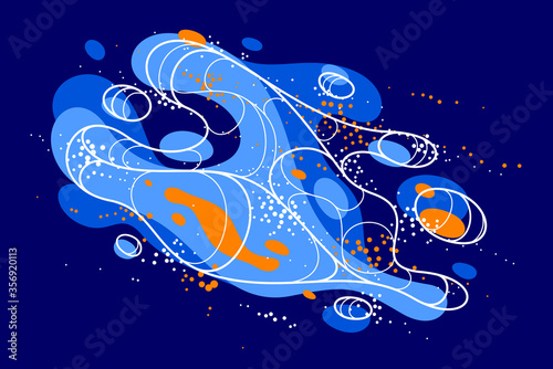 Abstract colorful lava fluids vector illustration, bubble gradients shapes in motion, artistic background graphic element, dynamic modern art liquid forms flowing.