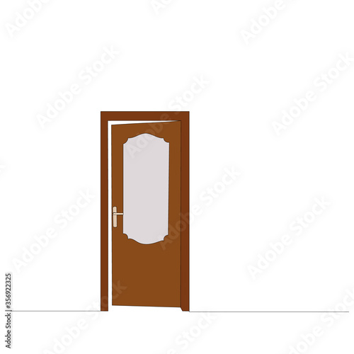 open door drawing in one continuous line