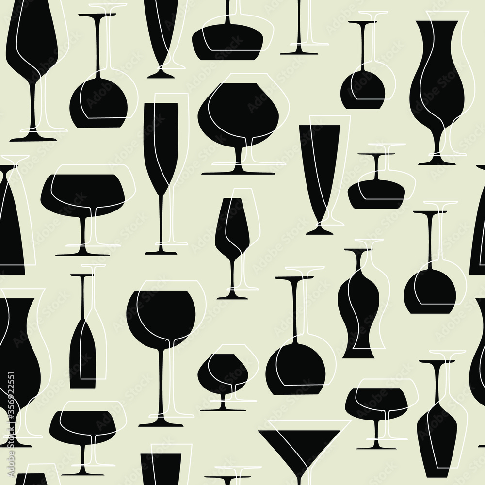 Vector illustration. Glasses seamless pattern.