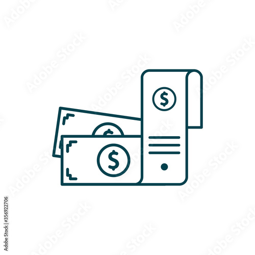 Dollar check vector illustration. Startup and new business filled outline icon.