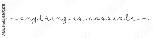 ANYTHING IS POSSIBLE black vector monoline calligraphy banner with swashes