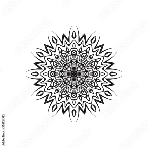 luxury ornamental mandala background design, background in white and black color