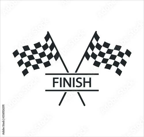 Race flag icon, simple design race flag logo template vector
