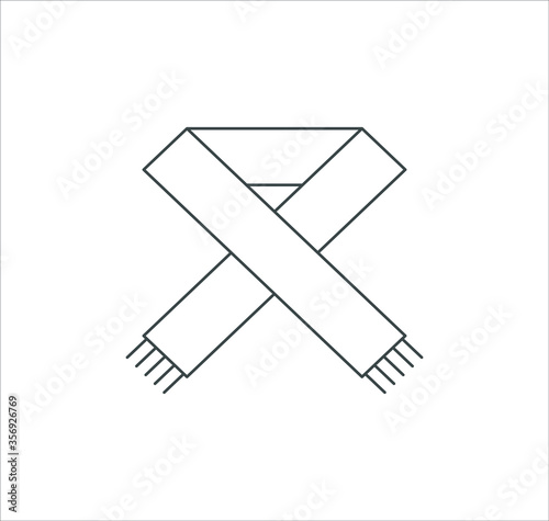 Scarf icon, muffler vector on white background
