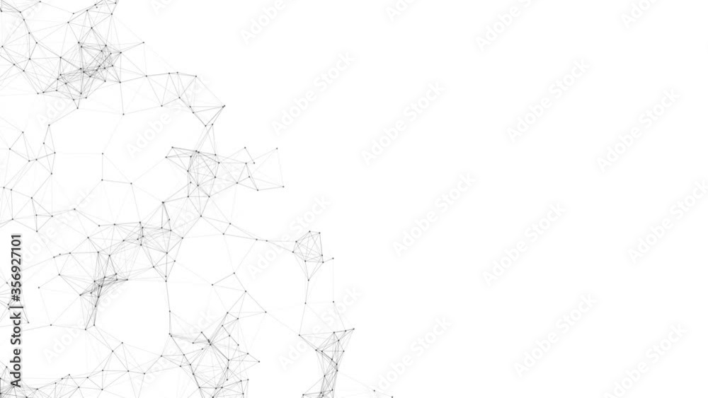 Looping Abstract Digital Connections Background Black on White Background
