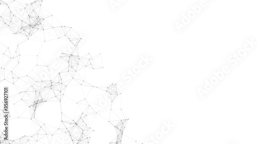 Looping Abstract Digital Connections Background Black on White Background
 photo