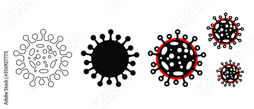 Novel coronavirus drawing icon set, can be used as illustration for ncov coronavirus covid 19