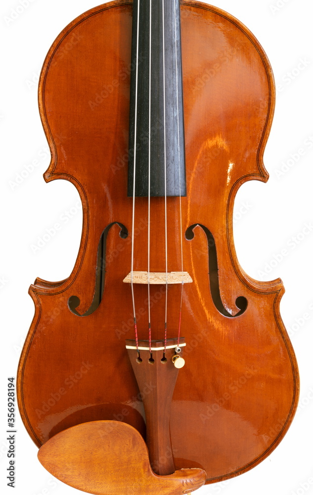 Violin from front on white background Violin from front on white background