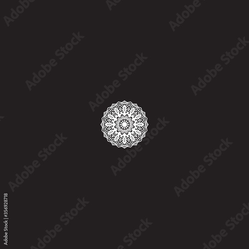 luxury ornamental mandala background design, background in black and white color