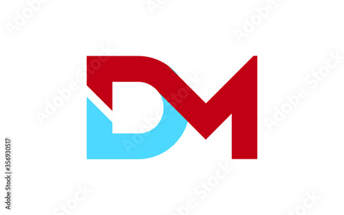 DM or MD Letter Initial Logo Design, Vector Template