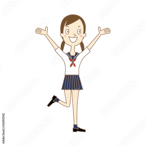 女子高生のイラスト