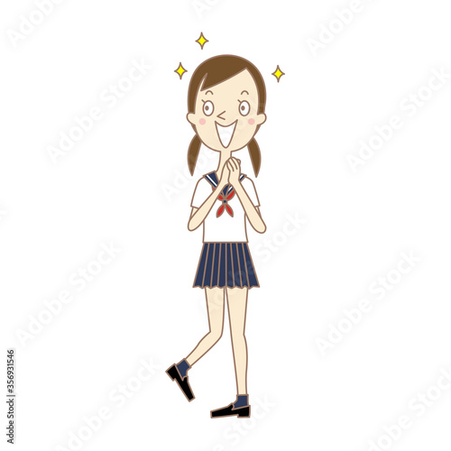 女子高生のイラスト