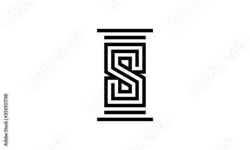 s logo, column, architecture, building, columns, greek, pillar, roman, classic, illustration, symbol, marble, temple, classical, old, ionic, museum, design