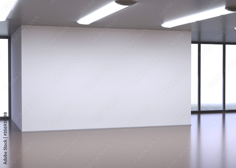 Empty white room 3d rendering - obrazy, fototapety, plakaty 