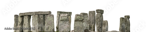 Fotografie, Obraz Stonehenge,  prehistoric monument in Wiltshire, England, isolated on white backg