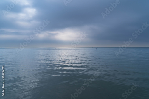 Seascape in cloudy morning in Japan.