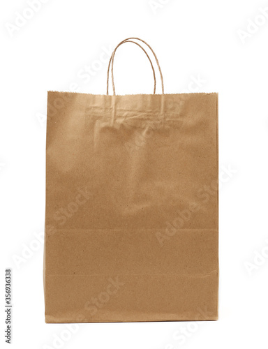 disposable brown craft paper bag with handles