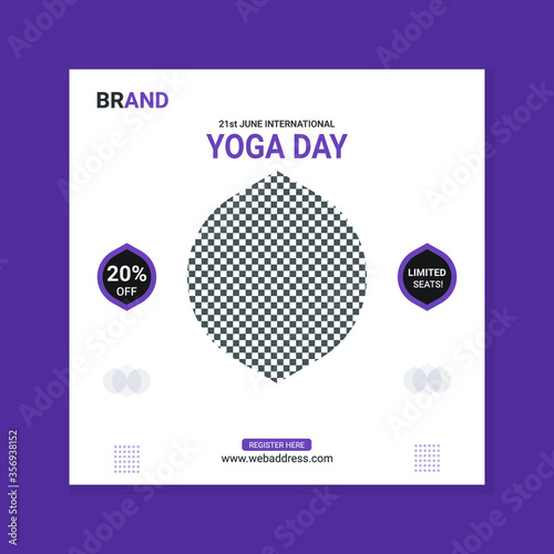 International yoga day social media post template
