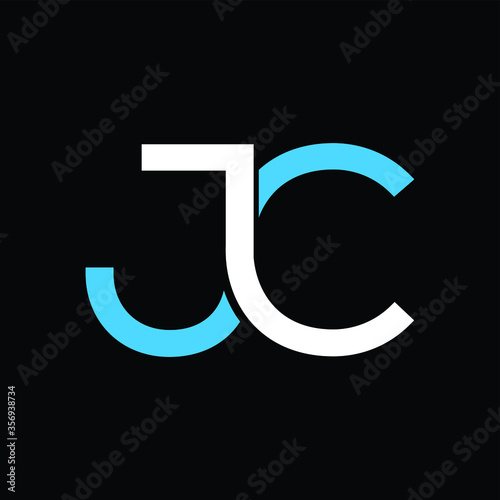 JC initial logo circle shape vector black and gold.