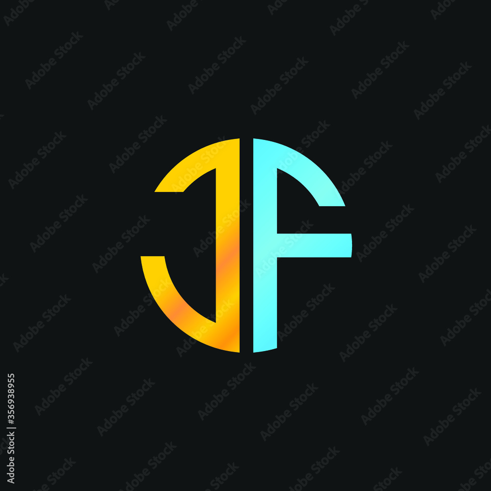 JF initial logo circle shape vector black and gold.
JF initial logo circle shape vector black and gold.