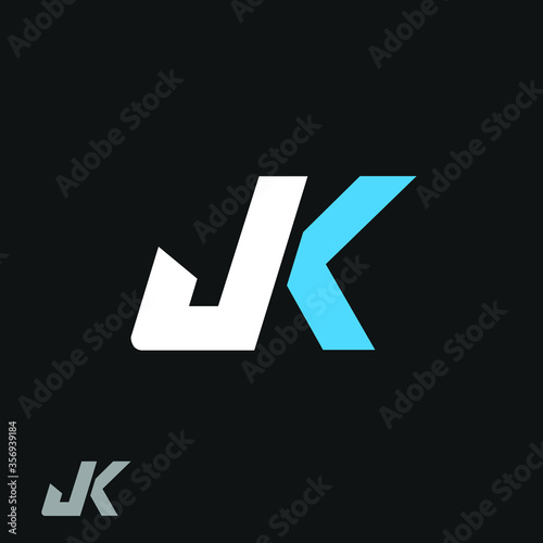 JK Initial logo with vector letter J and K