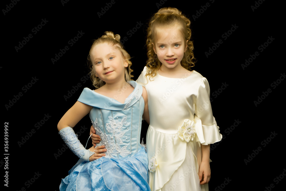 Two cute little girls in full growth Two cute little girls in full growth