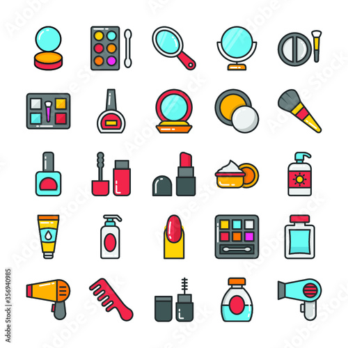 
Beauty and Fashion Flat  Icons Set 
 photo