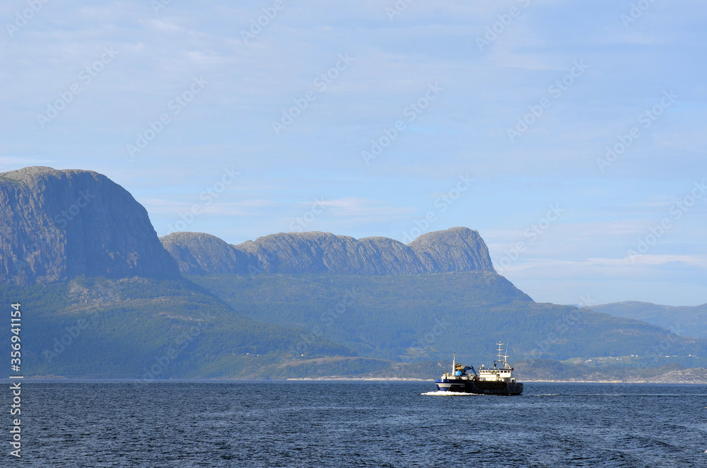 Sognefjord, Norway, Scandinavia. View from the board of Flam - Bergen ferry.