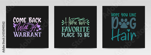 Doormat quotes letter typography set illustration.