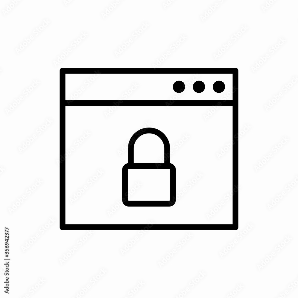 Outline browser with lock icon.Browser with lock vector illustration. Symbol for web and mobile Outline browser with lock icon.Browser with lock vector illustration. Symbol for web and mobile
