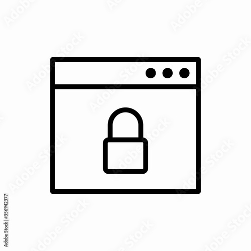 Outline browser with lock icon.Browser with lock vector illustration. Symbol for web and mobile