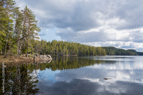 View of The Repovesi National Park, lake and forest, Kouvola, Finland