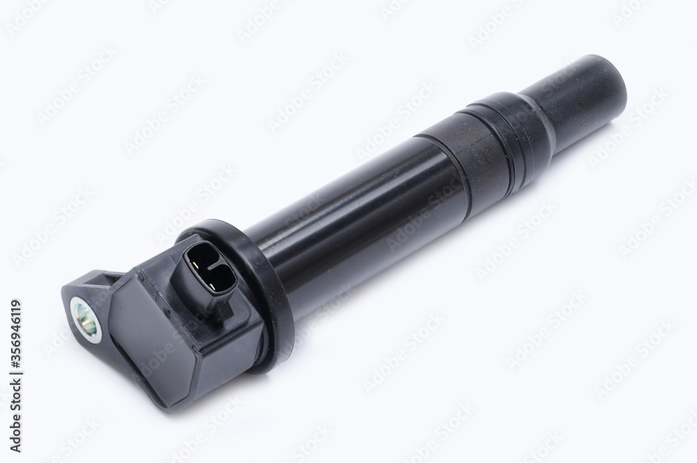 Image of ignition coil, spare part isolated on white background Image of ignition coil, spare part isolated on white background