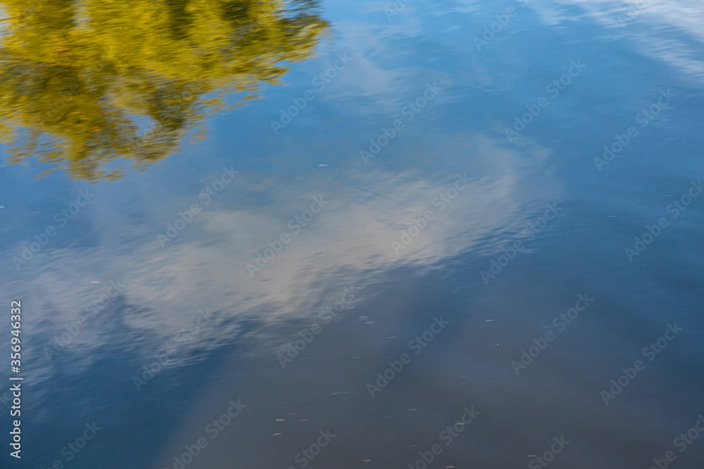 Background and texture of water waves, which reflects the clouds.